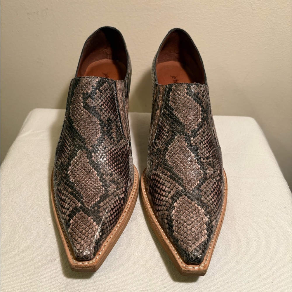 Jeffrey Campbell snakeskin embossed leather bootie
